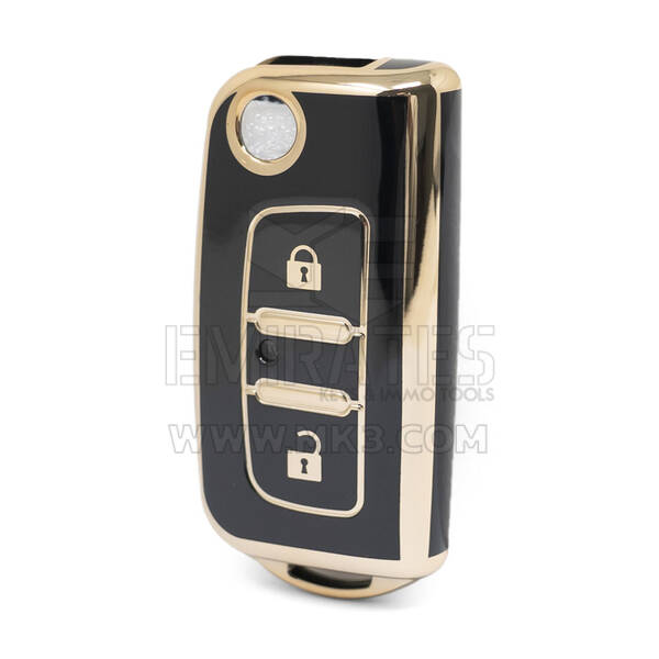 Capa Nano de alta qualidade para chave remota Foton Flip 2 botões cor preta FT-A11J
