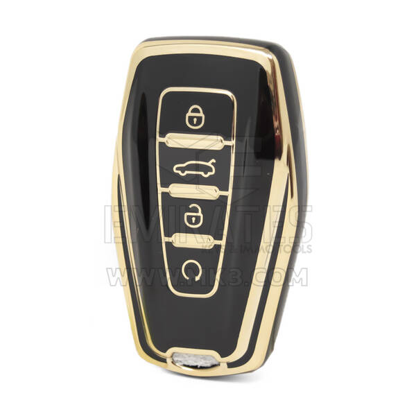 Nano – couvercle de haute qualité pour clé télécommande Geely, 4 boutons, couleur noire, GL-B11J4A