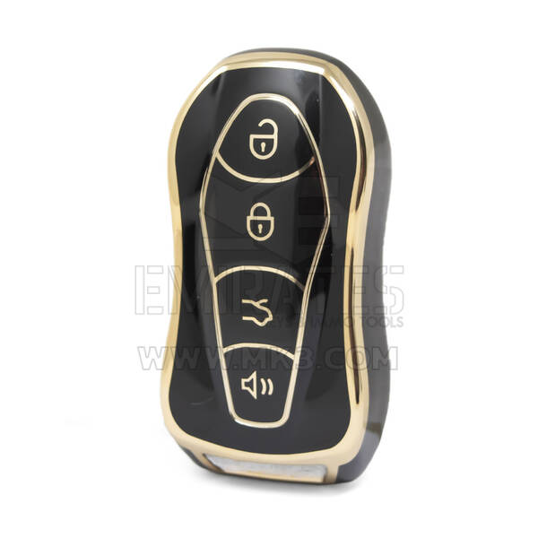 Nano – couvercle de haute qualité pour clé télécommande Geely, 4 boutons, couleur noire, GL-C11J