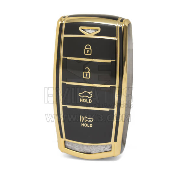 Nano High Quality Cover For Hyundai Genesis Remote Key 4 Buttons Black Color GNS-A11J