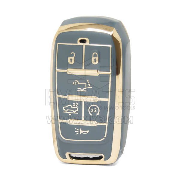 Nano High Quality Cover For Jeep Remote Key 5+1 Buttons Gray Color Jeep-D11J6
