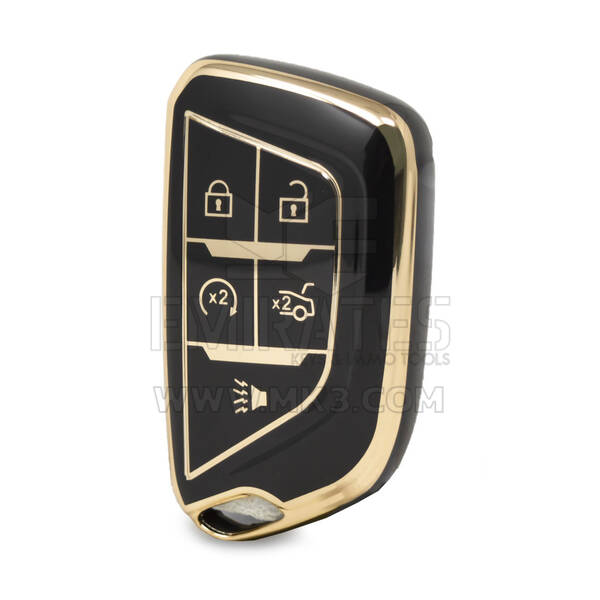 Nano High Quality Cover For Cadillac Remote Key 4+1 Buttons Black Color CDLC-B11J5