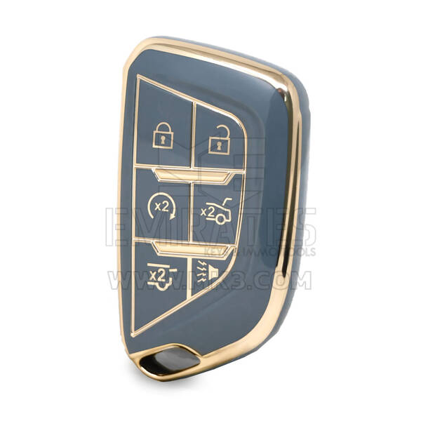 Nano High Quality Cover For Cadillac Remote Key 5+1 Buttons Gray Color CDLC-B11J6