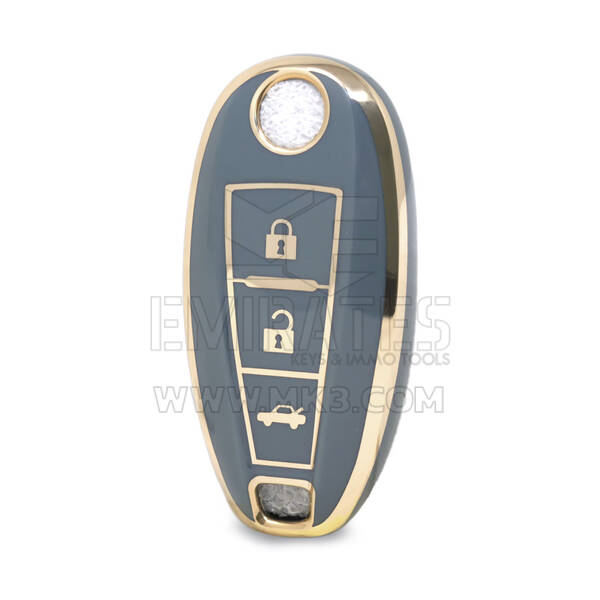 Nano High Quality Cover For Suzuki Remote Key 3 Buttons Gray Color SZK-A11J3B
