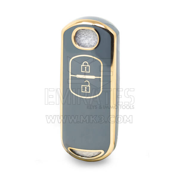 Nano High Quality Cover For Mazda Remote Key 2 Buttons Gray Color MZD-A11J2