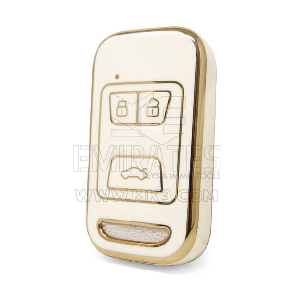 Nano couvercle de haute qualité pour clé télécommande Chery, 3 boutons, couleur blanche CR-A11J