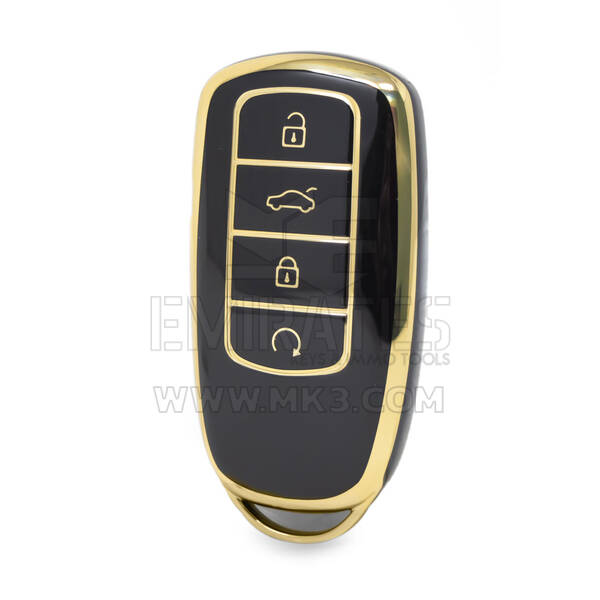 Нано-чехол высокого качества для дистанционного ключа Chery с 4 кнопками черного цвета CR-C11J