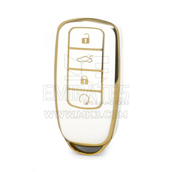 Nano couvercle de haute qualité pour clé télécommande Chery, 4 boutons, couleur blanche CR-C11J