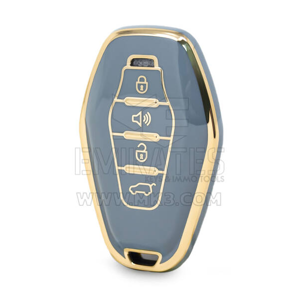 Нано-чехол высокого качества для дистанционного ключа Chery с 4 кнопками серого цвета CR-F11J