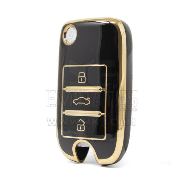 Capa Nano de alta qualidade para chave remota Roewe Flip 3 botões cor preta RW-A11J