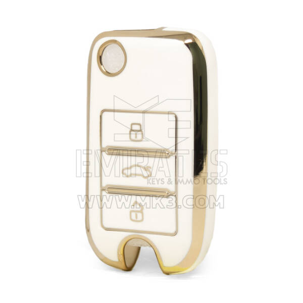 Capa Nano de alta qualidade para chave remota Roewe Flip 3 botões cor branca RW-A11J