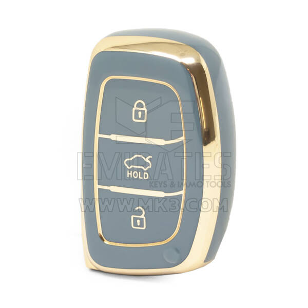 Nano – housse de haute qualité pour clé télécommande intelligente Hyundai Tucson, 3 boutons, couleur grise, HY-A11J3B