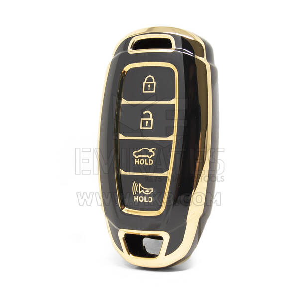 Nano High Quality Cover For Hyundai Remote Key 4 Buttons Black Color HY-D11J4A