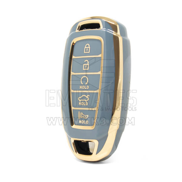 Nano – couvercle de haute qualité pour clé télécommande Hyundai, 4 + 1 boutons, couleur grise, HY-D11J5