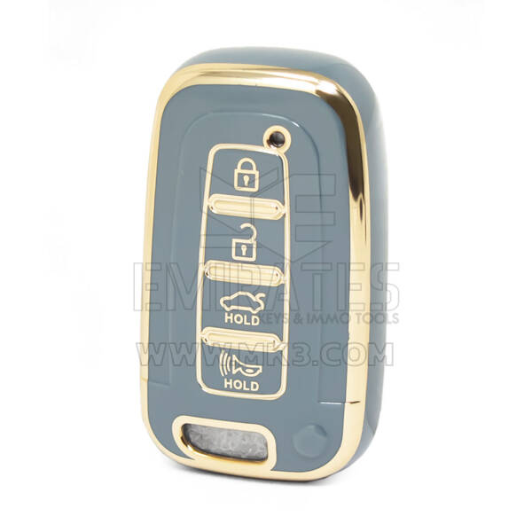 Nano High Quality Cover For Hyundai Kia Remote Key 3+1 Buttons Gray Color HY-G11J4