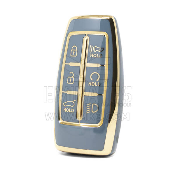 Nano High Quality Cover For Hyundai Genesis Remote Key 5+1 Buttons Gray Color HY-I11J6A