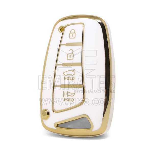 Nano High Quality Cover For Hyundai Remote Key 4 Buttons White Color HY-J11J