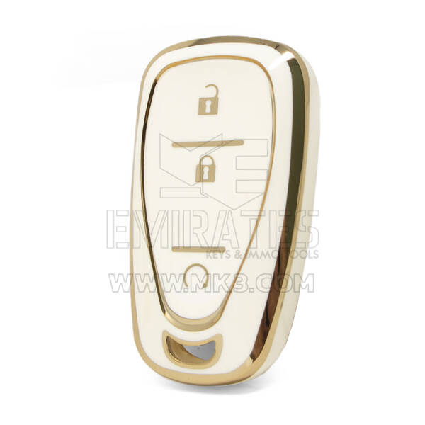 Nano High Quality Cover For Chevrolet Remote Key 3 Buttons White Color CRL-B11J3A