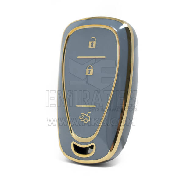 غطاء نانو عالي الجودة لمفتاح ريموت شيفروليه 3 ازرار لون رمادي CRL-B11J3B
