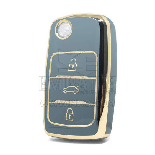 Nano High Quality Cover For Changan Flip Remote Key 3 Buttons Gray Color CA-B11J