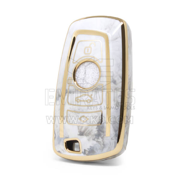 Nano High Quality Marble Cover For BMW Remote Key 4 Buttons White Color BMW-A12J