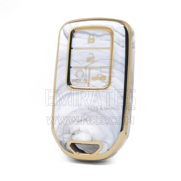 Нано-высококачественная мраморная крышка для удаленного ключа Honda с 4 кнопками белого цвета HD-A12J4