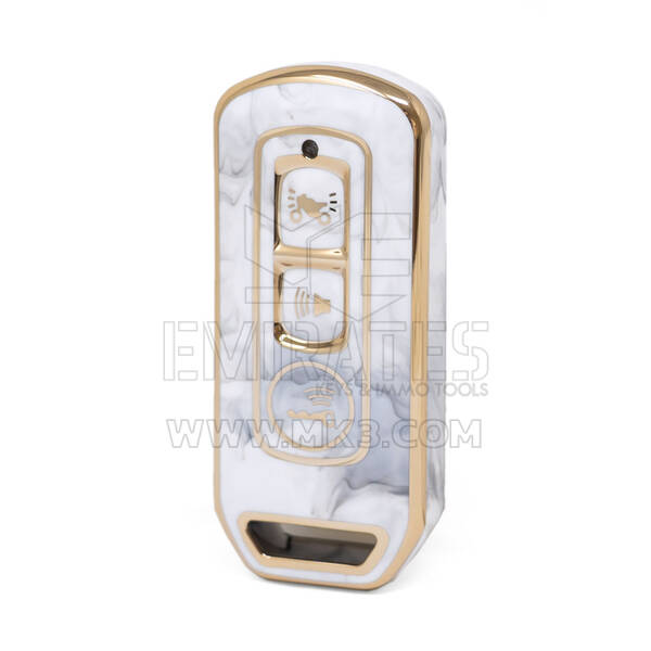 Nano High Quality Marble Cover For Honda Remote Key 3 Buttons White Color HD-I12J