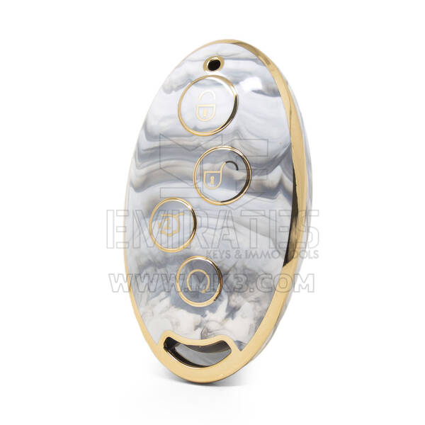 Nano High Quality Marble Cover For BYD Remote Key 4 Buttons White Color BYD-B12J
