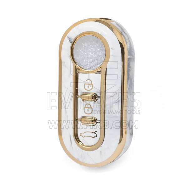 Cover in marmo Nano di alta qualità per chiave remota Fiat Flip 3 pulsanti colore bianco FIAT-A12J