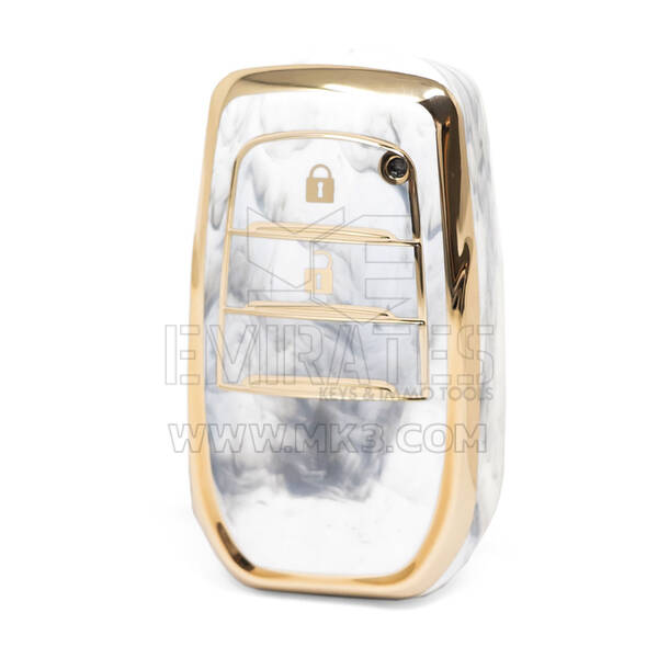 Nano High Quality Marble Cover For Toyota Remote Key 2 Buttons White Color TYT-A12J2H