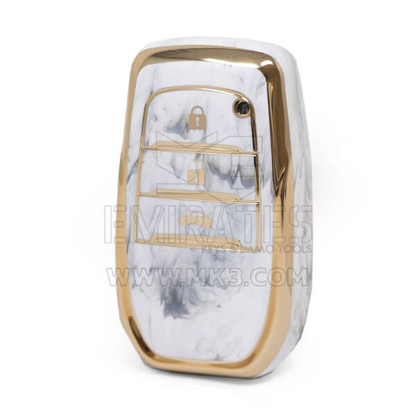 Nano High Quality Marble Cover For Toyota Remote Key 3 Buttons White Color TYT-A12J3H