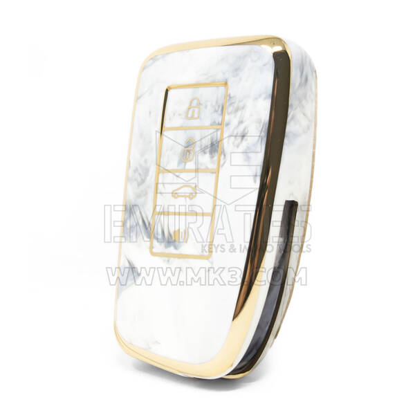 Nano High Quality Marble Cover For Lexus Remote Key 4 Buttons White Color LXS-A12J4