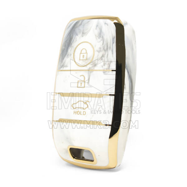 Nano High Quality Marble Cover For Kia Remote Key 3 Buttons White Color KIA-A12J