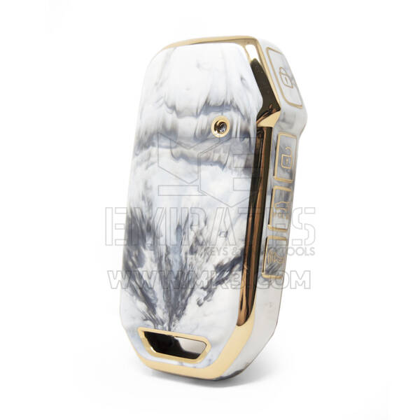 Nano High Quality Marble Cover For Kia Remote Key 4 Buttons White Color KIA-C12J4A