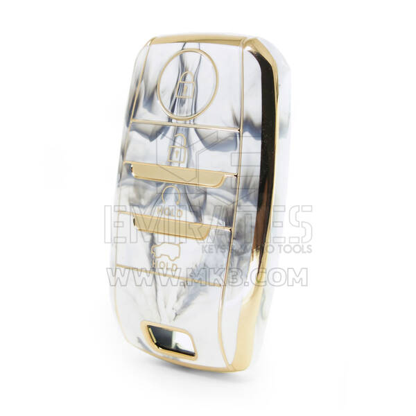 Cover in marmo Nano di alta qualità per chiave telecomando Kia 4 pulsanti colore bianco KIA-D12J4B