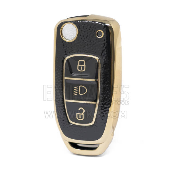 Nano Funda de cuero dorado de alta calidad para mando a distancia TATA, 3 botones, Color negro, TATA-B13J