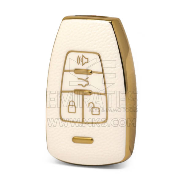 Nano Funda de cuero dorado de alta calidad para mando a distancia BAIC, 4 botones, Color blanco, BQ-A13J