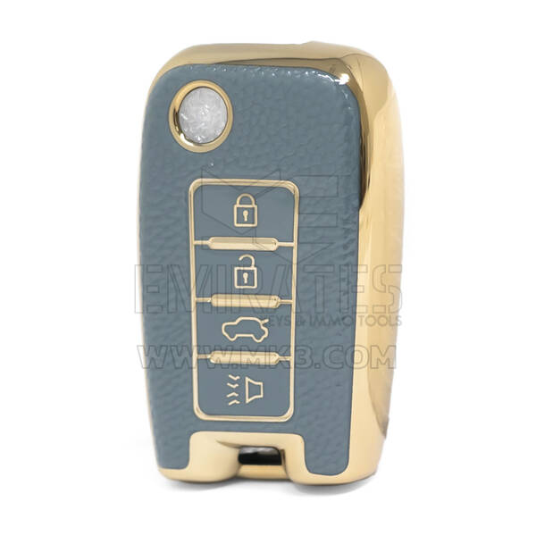 Nano Funda de cuero dorado de alta calidad para mando a distancia Venucia, 4 botones, Color gris, VNC-D13J