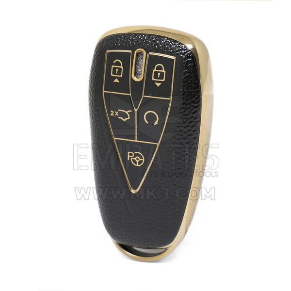 Nano Funda de cuero dorado de alta calidad para llave remota Changan, 5 botones, Color negro, CA-C13J5