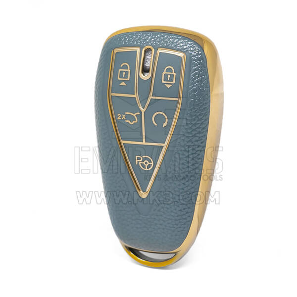 Capa de couro dourado nano de alta qualidade para chave remota Changan 5 botões cor cinza CA-C13J5