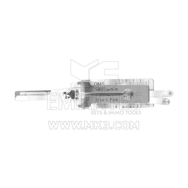 Decoder e plettro originali Lishi GM45 2 in 1 per GM, Pontiac G8 e Holden