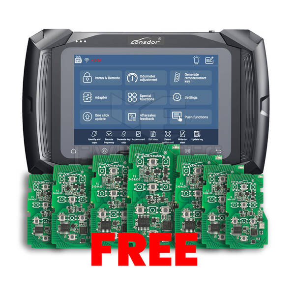 Lonsdor K518 Pro Key Programmer Device & Free 7 PCs Toyota LT20 Smart Remote PCB