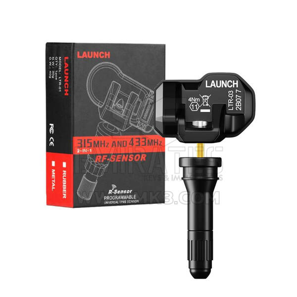 Launch TPMS Sensor Rubber LTR-03 RF Sensor 315MHz & 433MHz 2 in 1 Universal Programmable