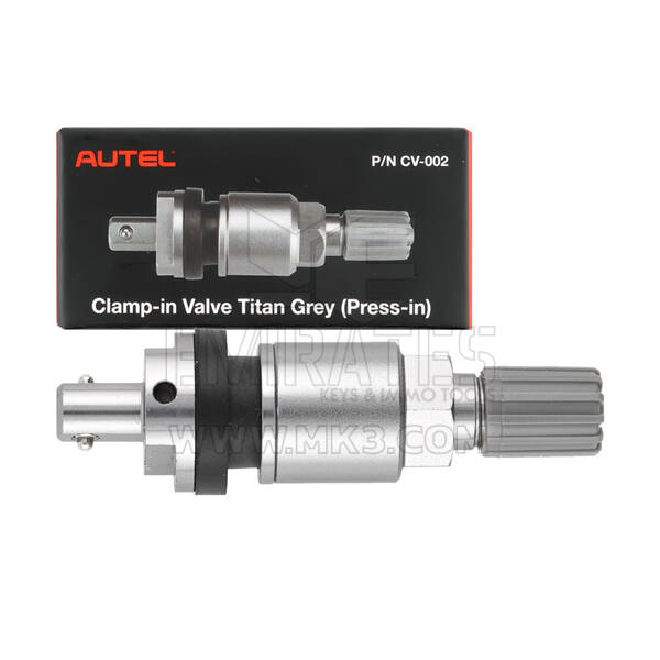 Autel CV-002 Stelo della valvola in metallo grigio titanio con morsetto per sensori TPMS universali a 1 sensore MX Press-IN