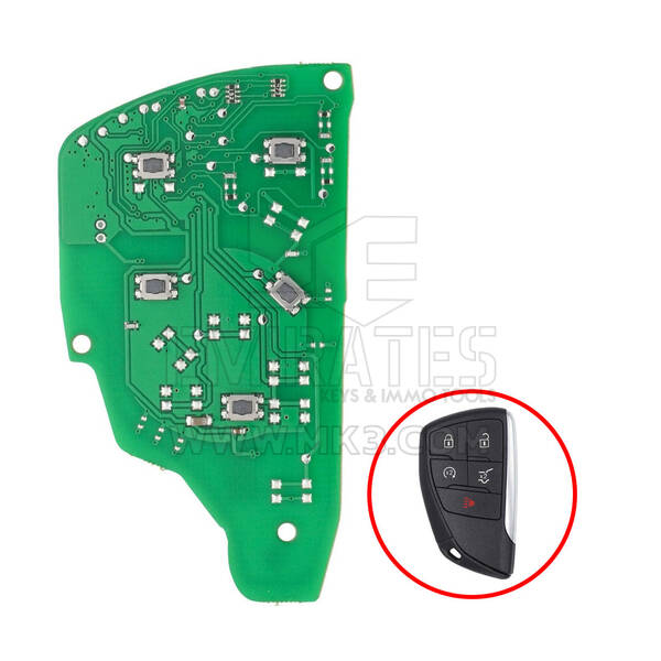 Placa PCB chave remota inteligente GMC Chevrolet 2021 4 + 1 botões 433 MHz 13541559, 13537958, 13537956