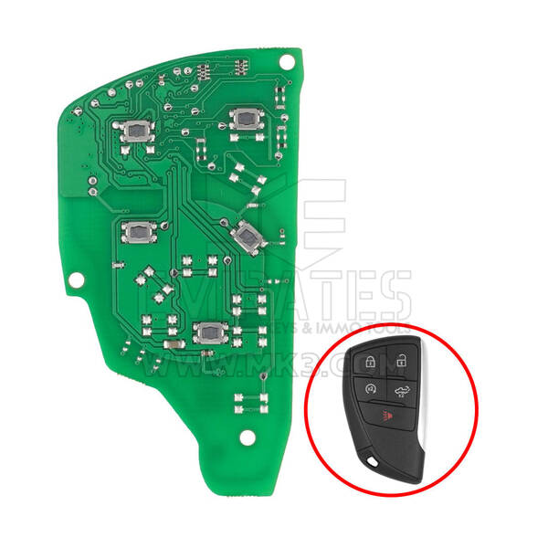 Chevrolet Silverado 2023 Smart Remote Key PCB Board 4+1 Buttons 433MHz 13514331, 13548437