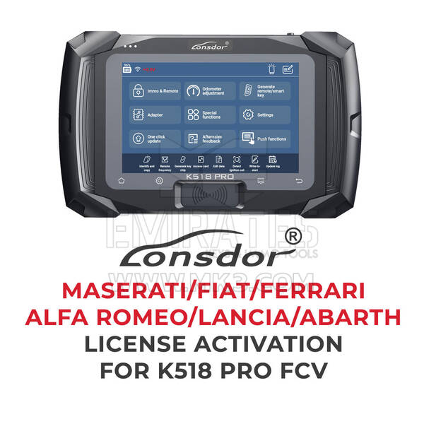 Lonsdor - Maserati / Fiat / Ferrari / Alfa Romeo / Lancia / Abarth K518 Pro FCV için Lisans Aktivasyonu