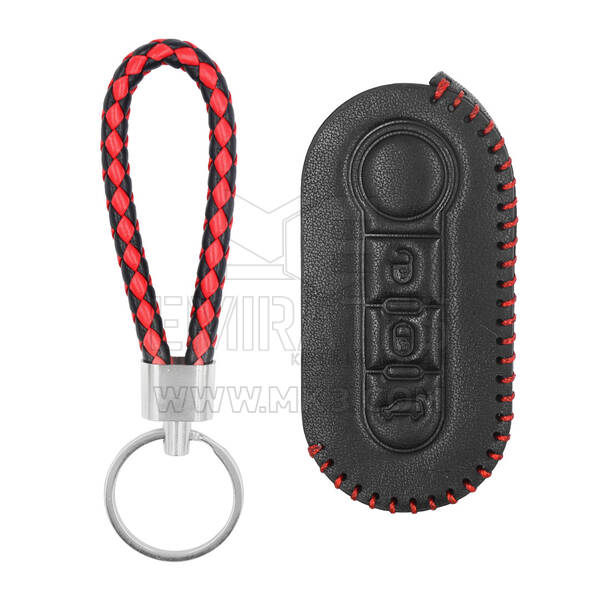 Estojo de couro para Fiat Flip Remote Key 3 Botões FIA-A