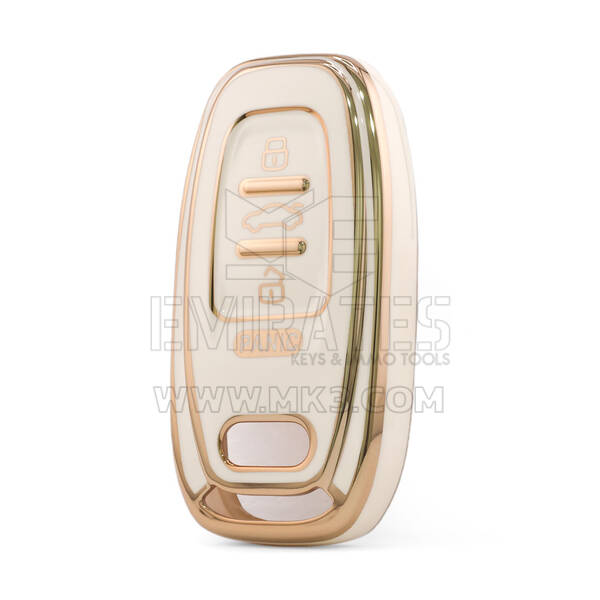 Nano High Quality Cover For Audi Remote Key 4 Button White Color Audi-A11J4