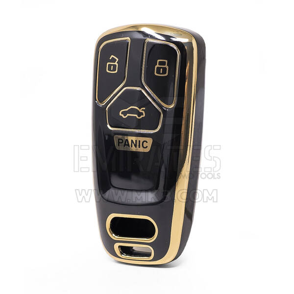 Cover di alta qualità nano per chiave telecomando Audi 4 pulsanti colore nero Audi-B11J4